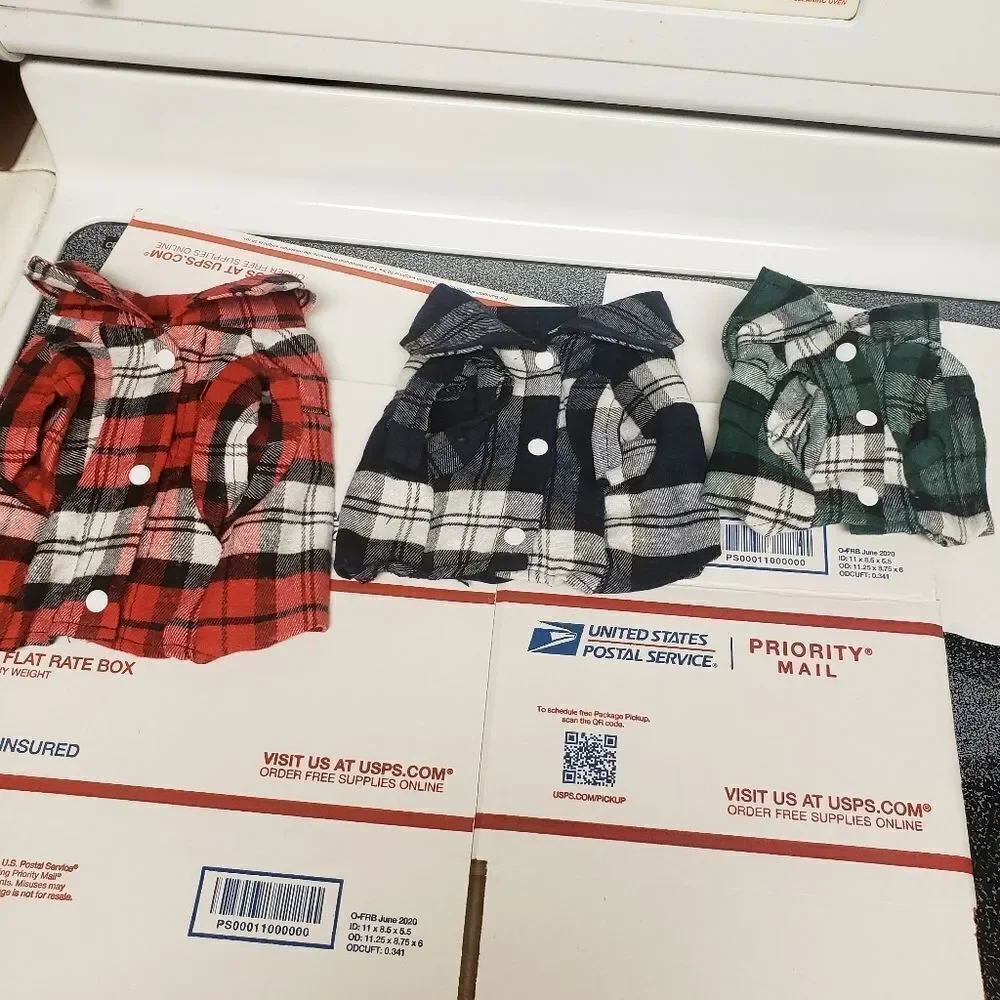 Flannel plaid doggie coat